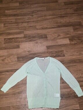 Light Mint V-Neck Button Cardigan Sweater - Women